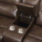 Aashi Leather Gel Match Recliner Loveseat - Brown