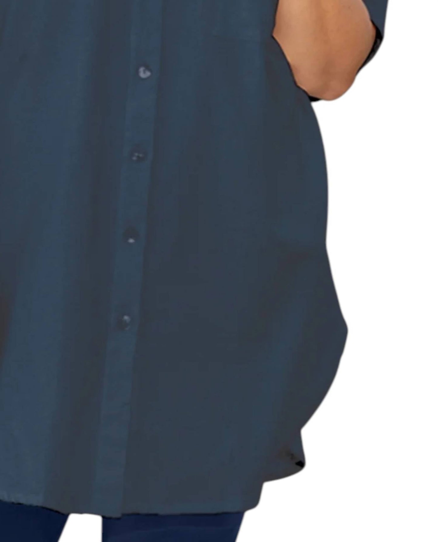 On The Plus Side - Plus Size Short Sleeve Button Up Kendall Tunic Top