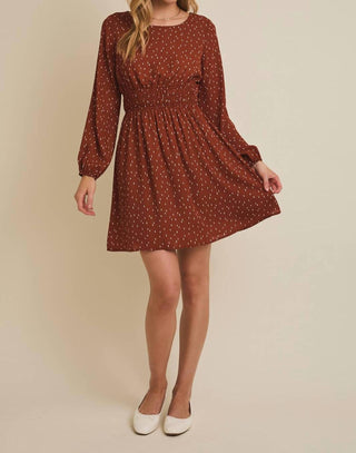 Gilli - Sammy Round Neck Long Sleeve Mini Dress
