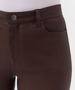 Atm - CALÇA CROPPED FLARE DE COURO
