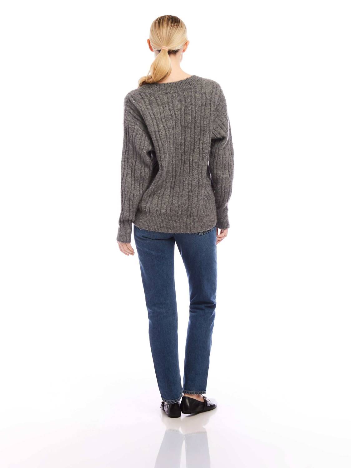 Fifteen Twenty - Deliana Oversized V-neck Sweater
