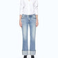 Bayeas - Flora Mid Rise Straight Cuffed Denim Jeans