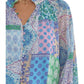 Entro - Patchwork Print Long Sleeve Blouse