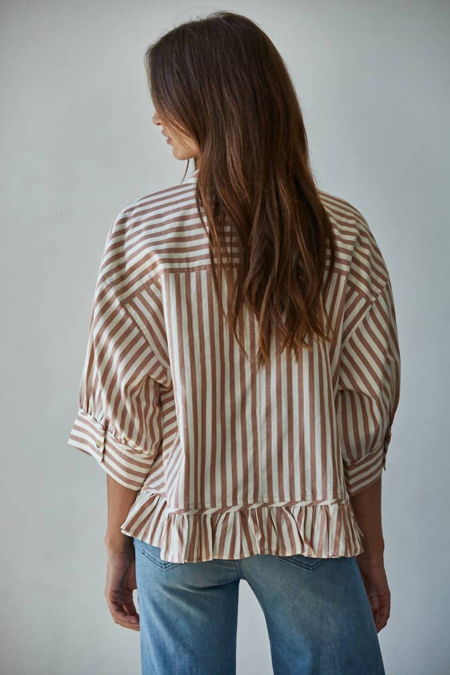 By Together - Woven Cotton Striped Button-Down Shirt