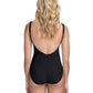 Profile By Gottex - Lace Up V-Neck Shirred One Piece Swimsuit