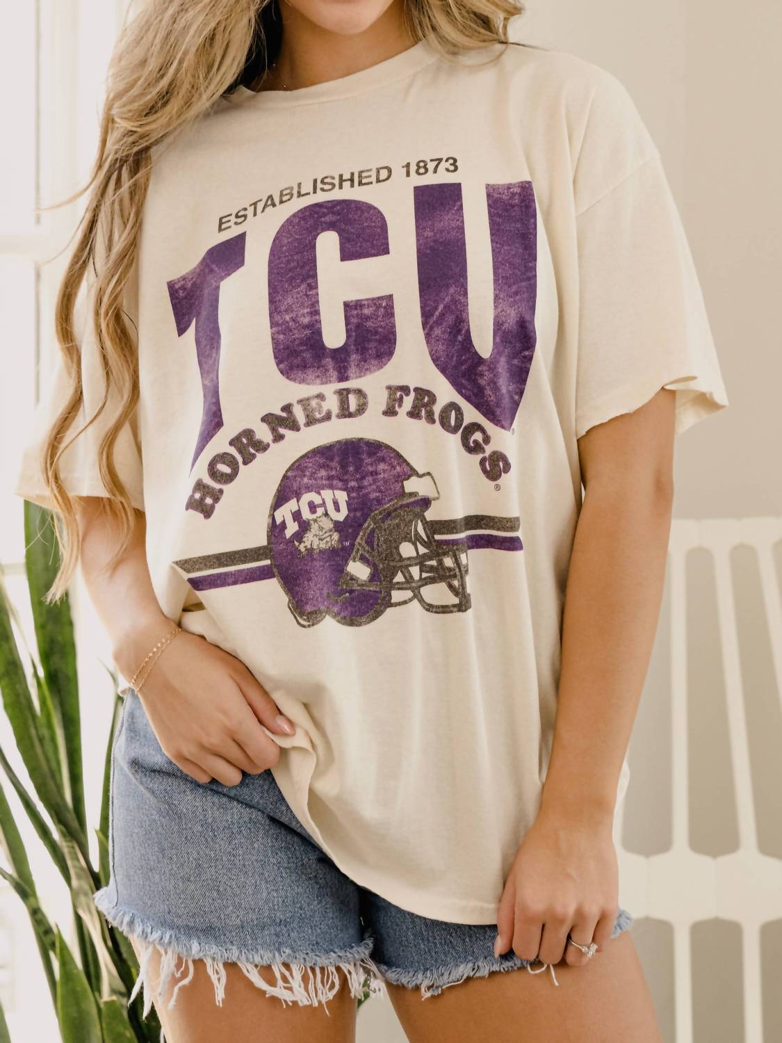 Livylu - Tcu Thrifted Tee