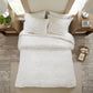 3 Piece Tufted Cotton Chenille Palm Comforter Set Off-White Full/Queen