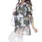 Arias - Sheer Butterfly Print Kimono Cardigan