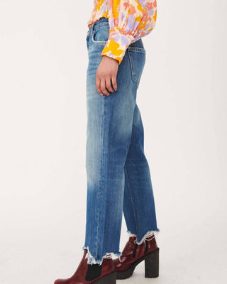 Free People - Maggie Jeans reto de cintura média