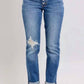 Judy Blue - Mid Rise Button-fly Boyfriend Jeans