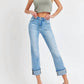 Risen - High Rise Cuffed Straight Jeans