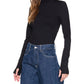 Susana Monaco - Mock Neck Thumb Hole Long Sleeve Top