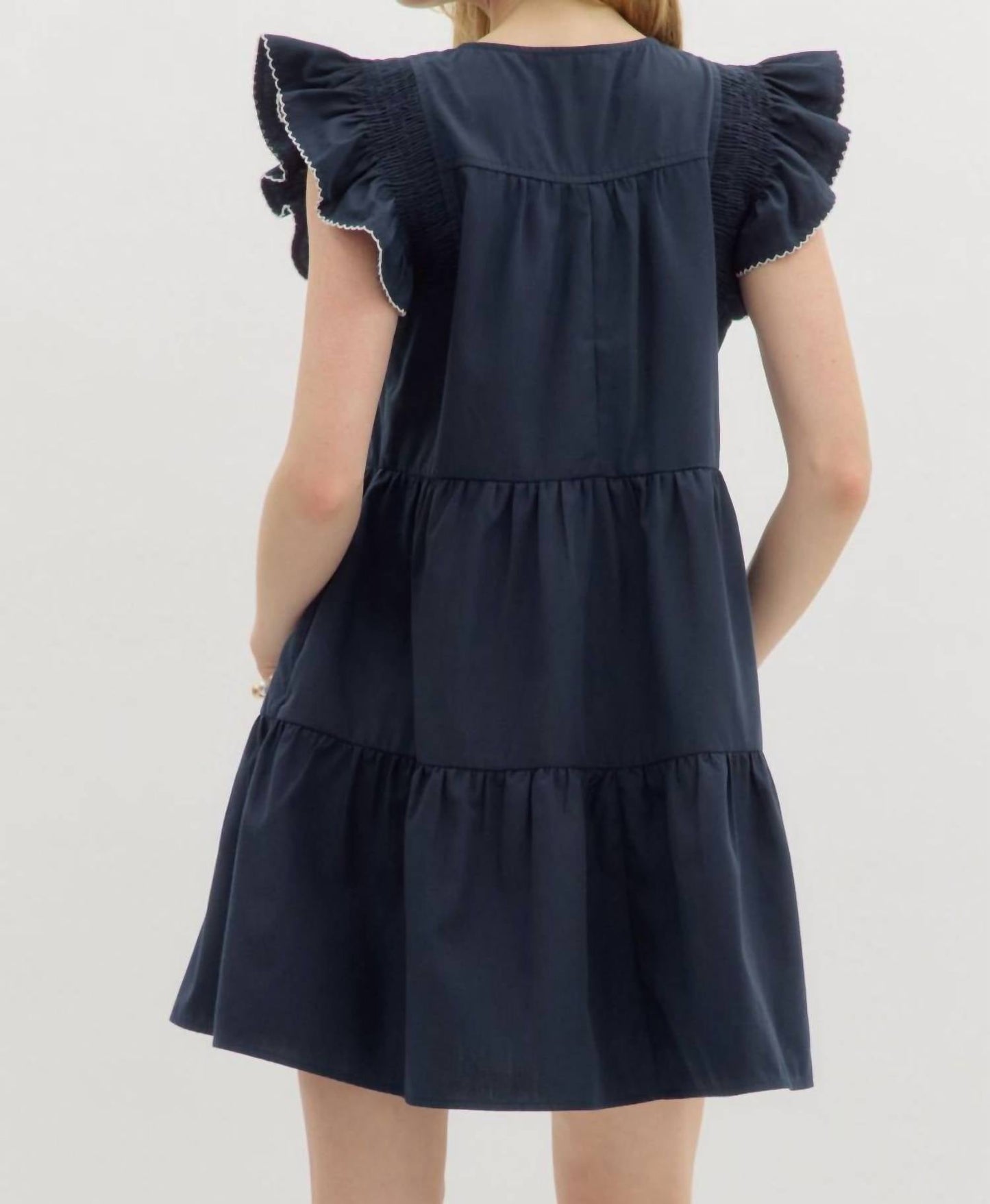 Entro - Flutter Sleeve Midi Dress