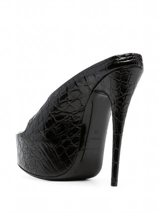 Alexander Wang - Women's Destiny 150mm Croc Embossed Leather Sandal Heels