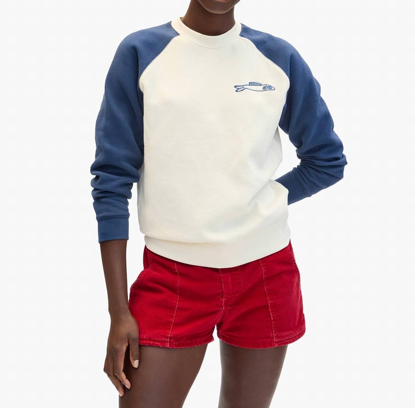 Clare V. - Sardine Embroidered Sardine Sweatshirt