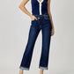 Risen - High Rise Crossover Straight Leg Jeans