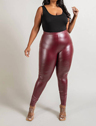 The Curve La - Plus Size Faux Leather High Rise Leggings