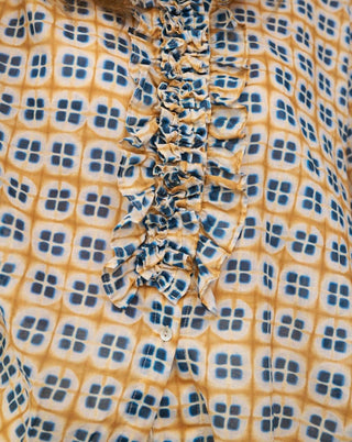 0039 Italy - Short Sleeve Ruffle Front Blouse