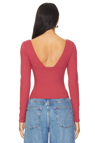 Free People - Top de manga comprida Duo Corset