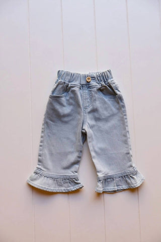 Axel & Rose - Girl's Denim Flare Ruffle Pants