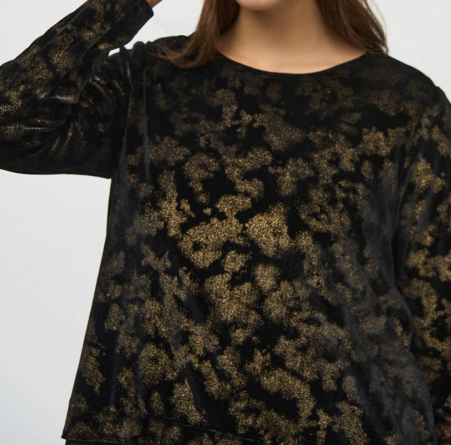 Joseph Ribkoff - Foiled Velvet Long Sleeve Top