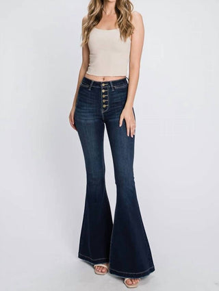 Petra153 - Calça Jeans Flare com Botões Super Fly