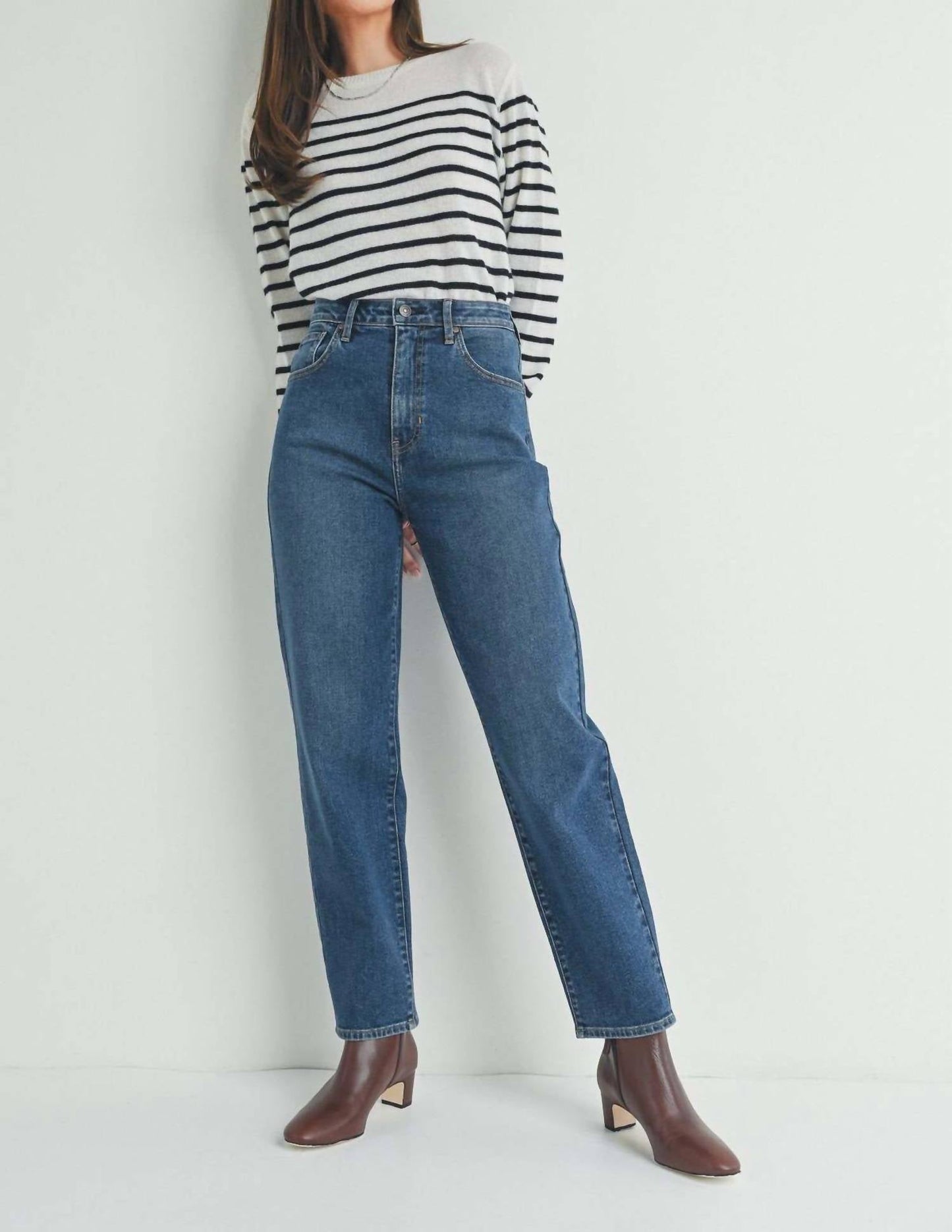 Just Black Denim - High Rise Tapered Barrel Jean