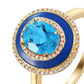 Diana M Jewels - 1.55 Cts Blue Topaz Diamond Ring