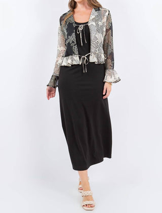 Paparazzi - Cardigan Devore Burnout com amarração frontal