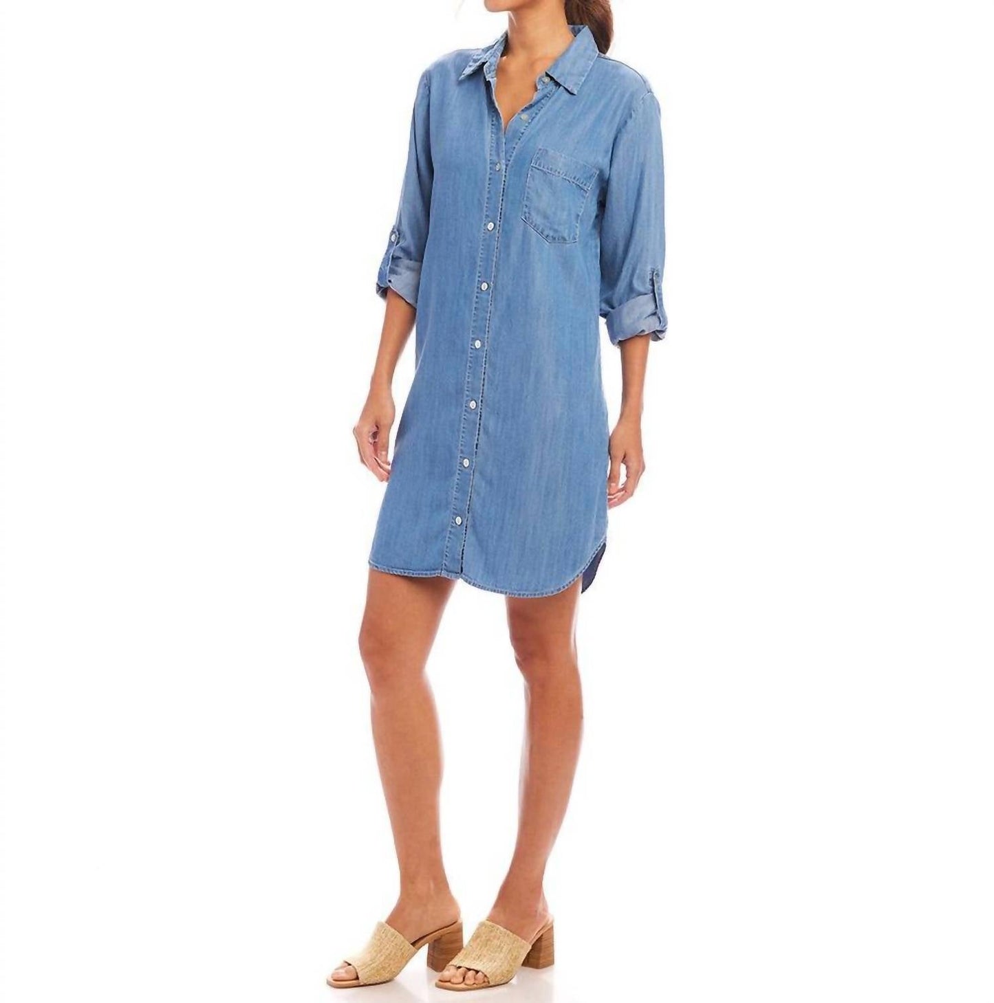 Karen Kane - Roll Tab Chambray Shirtdress