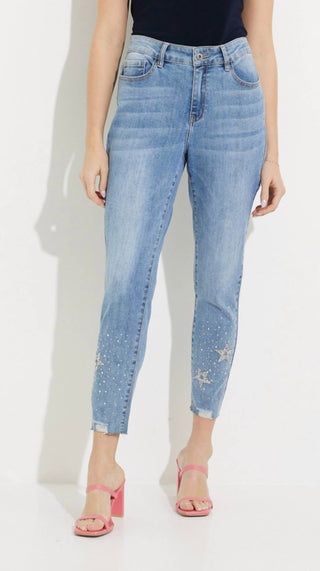 Orly - Calça Jeans Star Bling com Perna Inferior