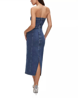 Good American - Vestido midi tubinho jeans