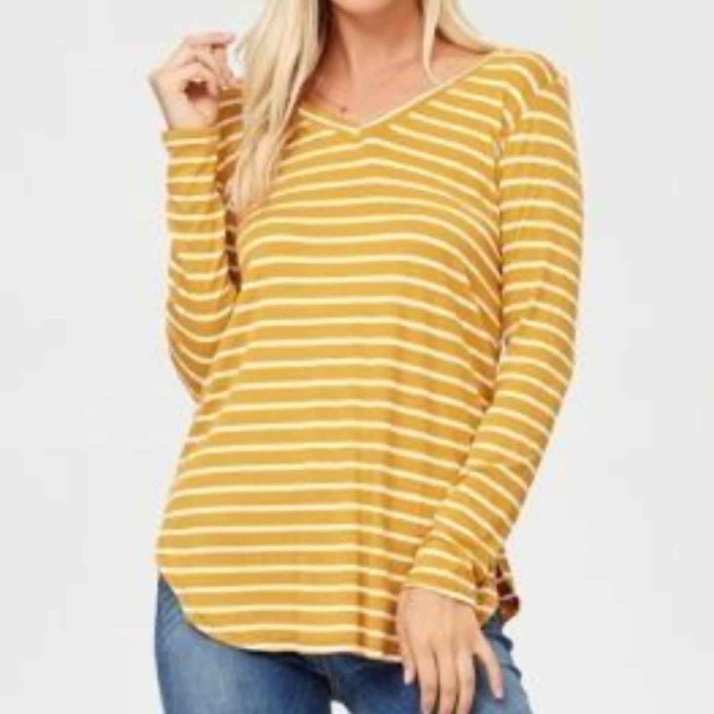 A.Gain - Long Sleeve V Neck Top