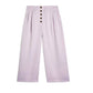 Topshop - Coco Satin High Rise Button Fly Wide Leg Cropped Pants