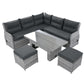 Outdoor Furniture Set Patio Rattan with Recliners and Tables