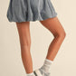 Klesis - Denim Balloon Bubble Mini Skirt