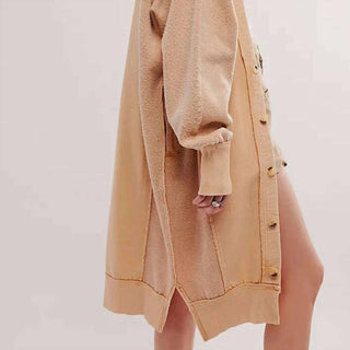 Free People - Cardigan azul na altura do joelho
