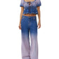 Ganni - Future Denim Puff Sleeve Top
