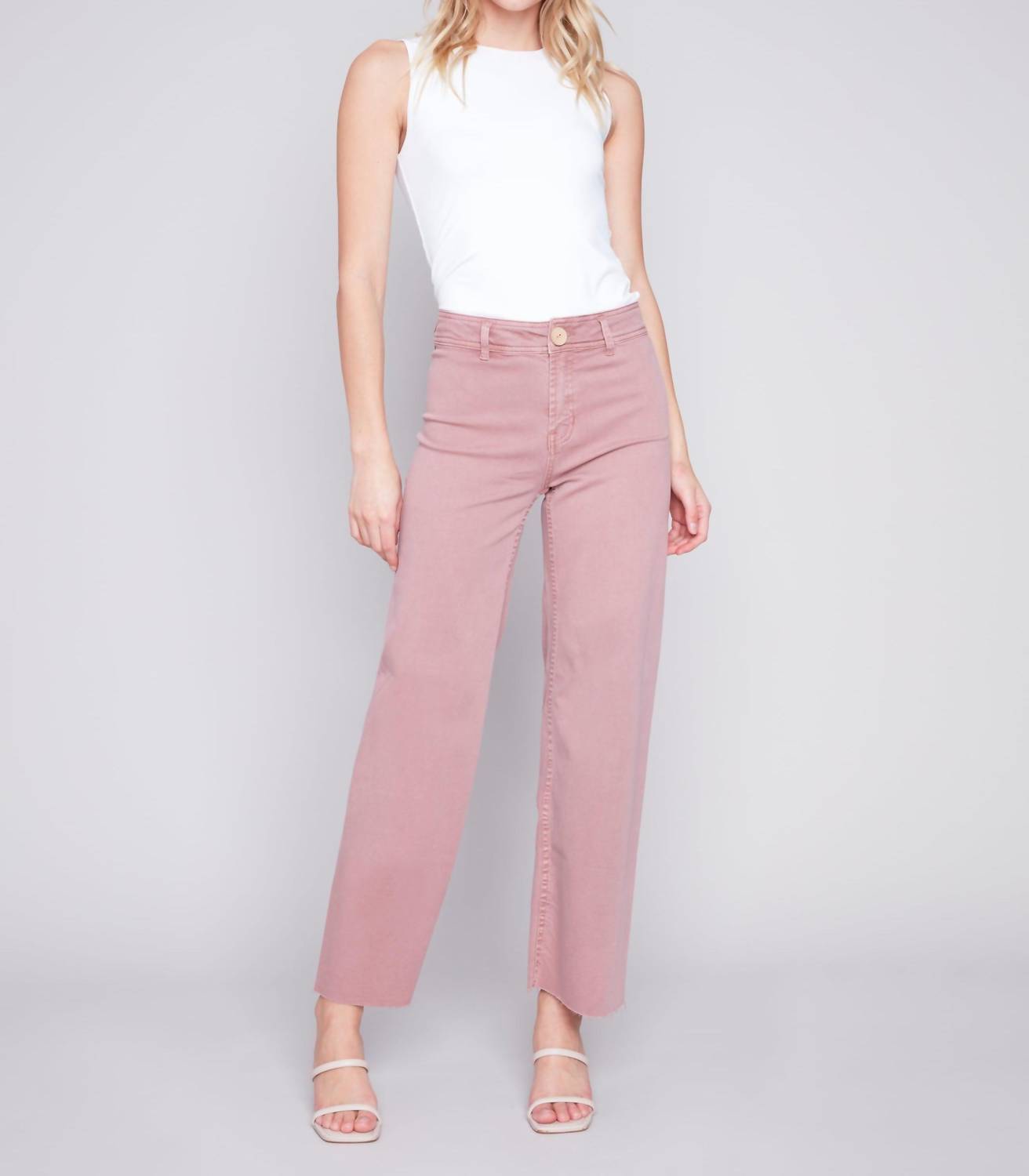 Charlie B - Raw Edge Wide Leg Pants
