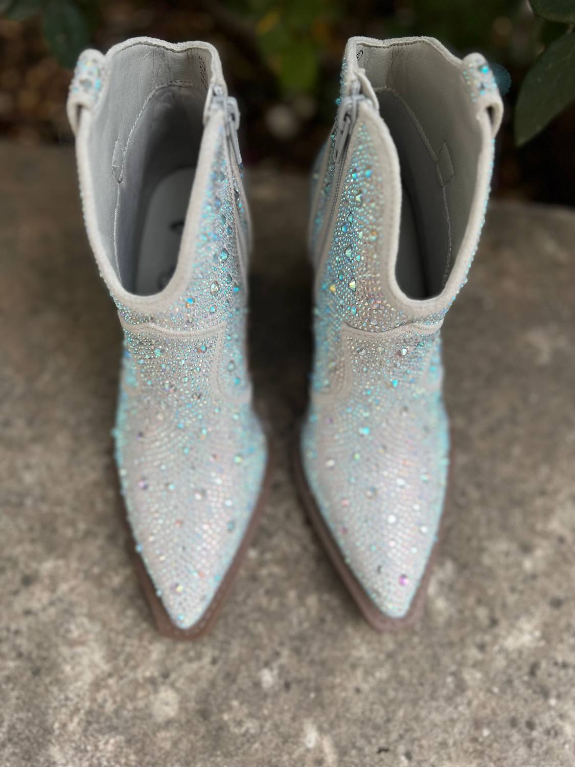 Very G - Stroke Of Midnight Rhinestone Booties
