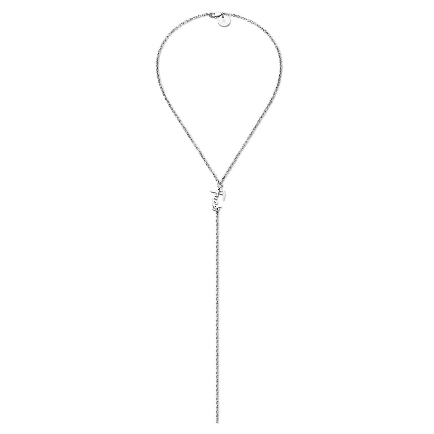 Eklexic - Women's Dainty Script F*ck Lariat Necklace