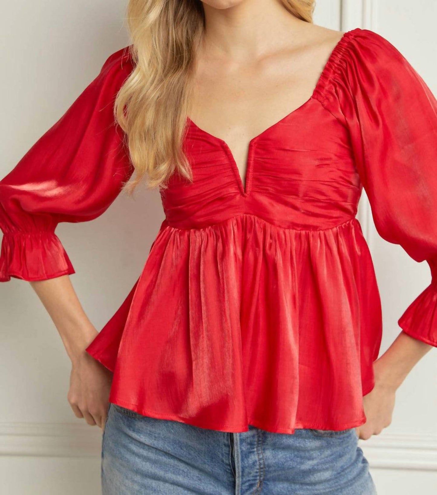 Entro - Iridescent Babydoll Top,