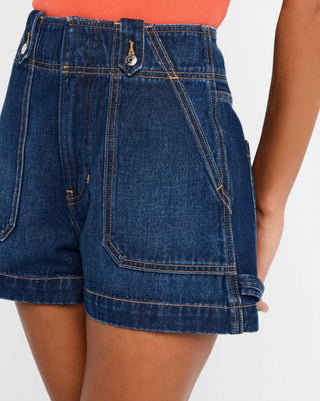 Veronica Beard - Shorts jeans Graham de cintura alta