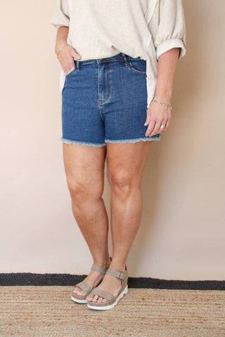 Judy Blue - Shorts jeans vintage de cintura alta