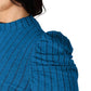 Trendsi - Ribbed Mock Neck Top With Puff Sleeves