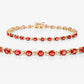 7.00 Carat Genuine Orange Sapphire 14K Yellow Gold Bracelet
