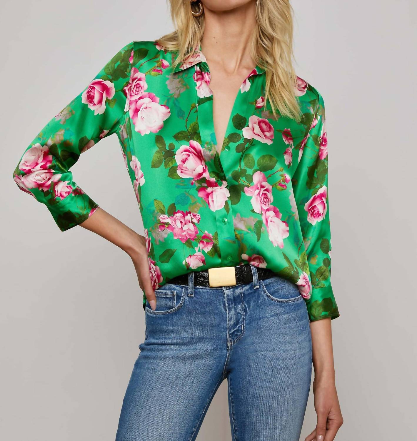 L'Agence - DANI 3/4 SLEEVE BLOUSE