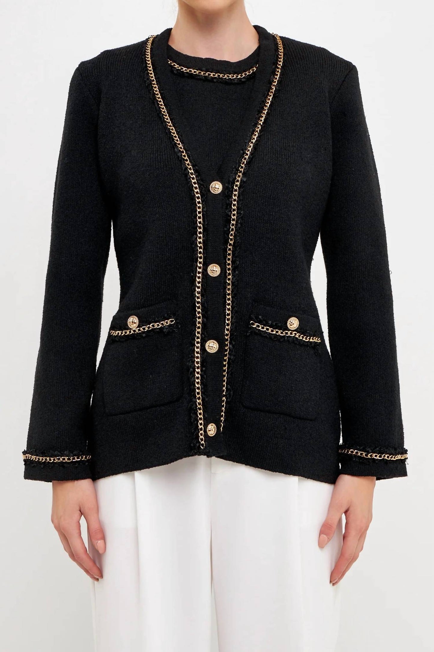 Endless Rose - Fifa Chain Trim Cardigan