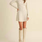 Klesis - Mock Neck Long Sleeve Fit-and-flare Mini Dress
