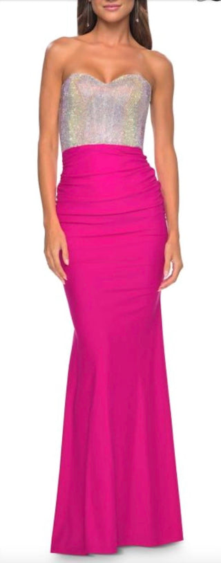 La Femme - Vestido sem alças com top de contas
